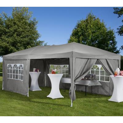 Faltpavillon KONIFERA "Alicante", grau (weiß, grau, grau), B/H/T: 300cm x 600cm, Pavillons, Festival & Party Pavillon, Sonnen & Windschutz BxT: 300x600 cm