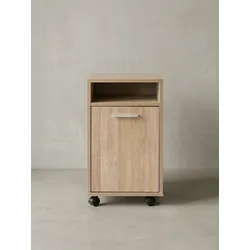Rollcontainer Schubladen Tür Ablage Mit Rollen, Sonoma 33x38x60 cm