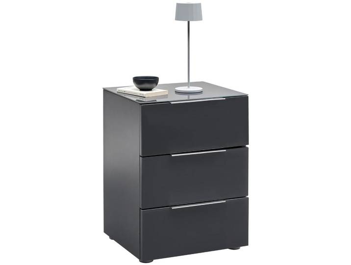Nachtschrank, Anthrazit, 45x60x40,5 cm, Metall, 3 Schubladen, Schlafzimmer