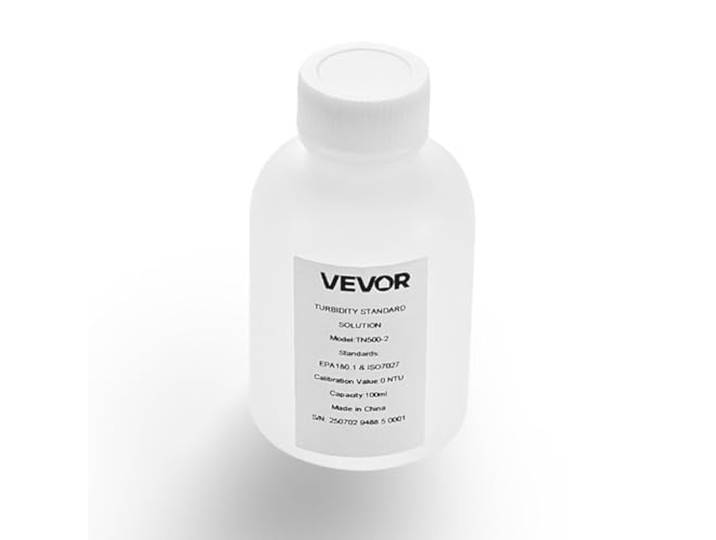 VEVOR Étalon de Turbidité 0 NTU\, Solution d'Étalonnage de Turbidité Standard 100 mL\, Solution de Recharge pour Turbidimètre\, Dérive Nulle pour Une Concentration Stable\, pour Lumière Blanche et Rouge