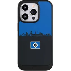 Nivocase Hülle für Apple iPhone 14 Pro Handyhülle NIVOcore Case Schwarz HSV Hamburg Skyline (Apple iPhone 14 Pro), Smartphone Hülle, Schwarz
