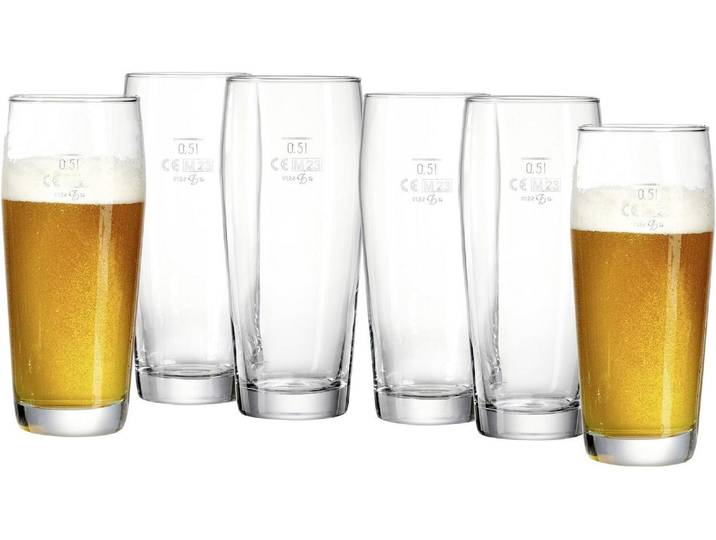 Bierglas RITZENHOFF & BREKER Willi 500 ml, 6 Stück , transparent, H:29cm, Glas, Trinkgefässe, Bierglas