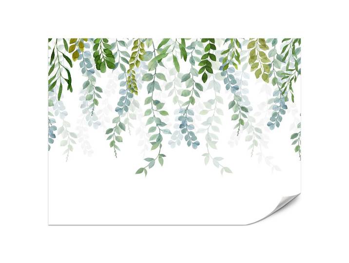 FOTOTAPETE für Schlafzimmer Zarte Ranken Blätter Kletterpflanzen Natur 200x140