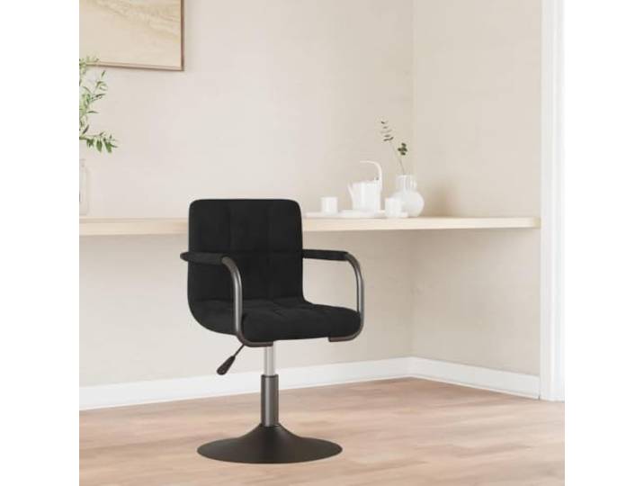 VIHHQGC Barhocker Schwarz Samt Drehstuhl Höhenverstellbar 360 Grad Samtbezug, Stahlgestell, Gasdruckfeder, 360 Grad drehbar, für Bar und Essbereich