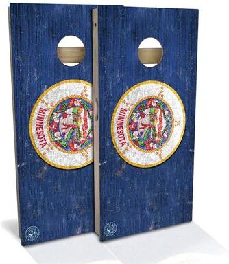 Skip's Garage Minnesota Flag Outdoor Cornhole Board Set