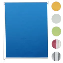 Rollo HWC-D52, Fensterrollo Seitenzugrollo Jalousie, 80x160cm Sonnenschutz Verdunkelung blickdicht ~ blau