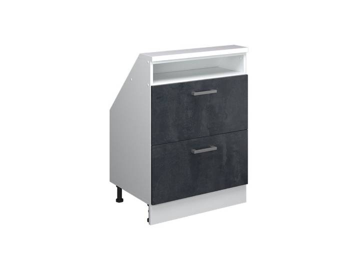 Vicco Kommode Rion, Schwarz Beton/Weiß/Weiß, mit 2 Schubladen (1 St)