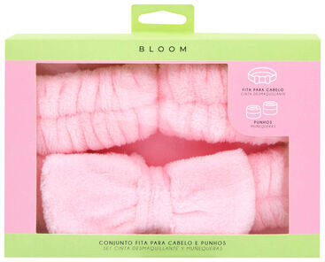 Bloom Beauty Conjunto Fita Cabelo e Punhos para Skincare