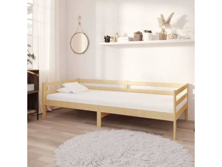 JILI* Canapé-lit-Lit de repos avec matelas(housse lavable) 90x200 cm Bois de pin massif[7671]