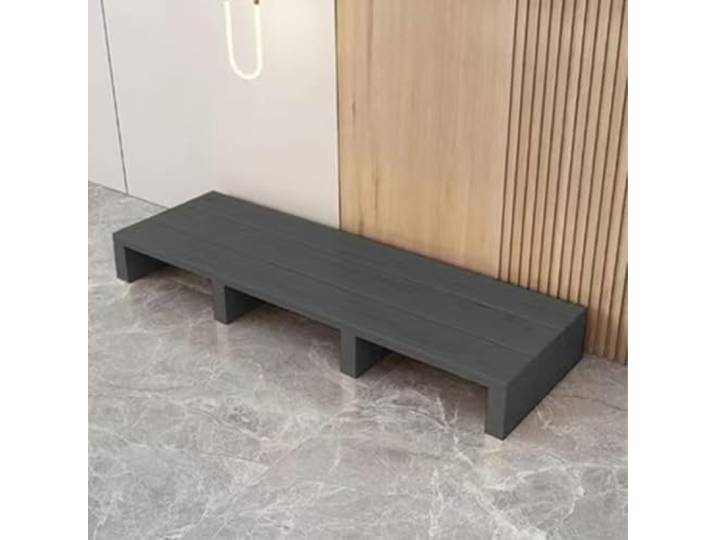 Langer Fußhocker, Langer Fußhocker, Massivholz, Tritthocker für Erwachsene,massivHolz, mit Rutschfester Gummiauflage,Küche, Bad, ideal für ältere Menschen-Dunkelgrau-100×30×15cm