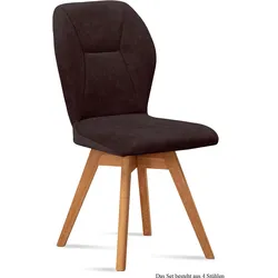 ESSZIMMERSTUHL drehbar (4er-Set) Draga 51x92x60 Eiche geölt/Espresso