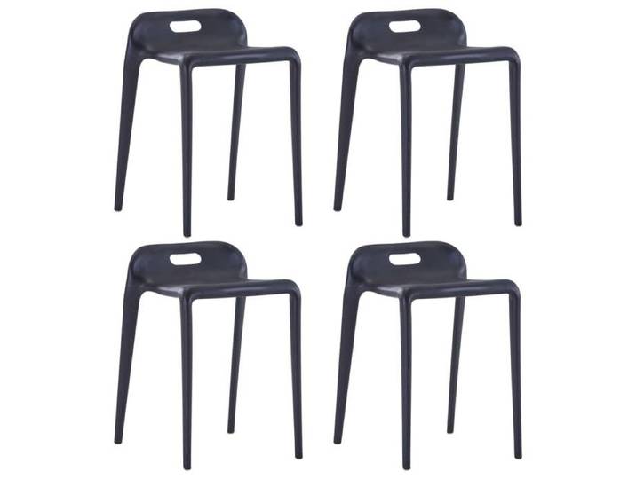 4x Tabourets Empilables Tabouret de Cuisine Tabouret de Salle à Manger Tabouret de Bar Comptoir Bistrot Maison Noir 247281
