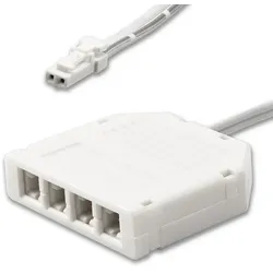 ISOLED MiniAMP Verteiler (1 male-Stecker an mehrere female-Buchsen), 30cm, 2-polig, weiß, max. 3.5A, 4-fach ISO-114498