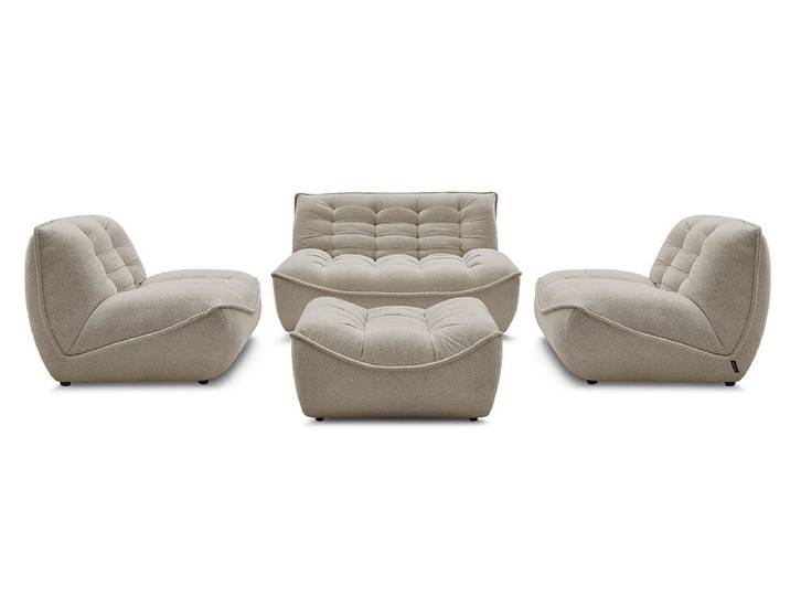 BOBOCHIC 3er Sofa mit Hocker SERENA