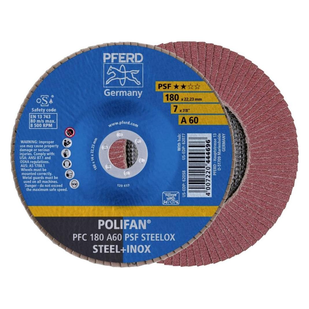 Pferd POLIFAN-Fächerscheibe PFC 180 A 60 PSF STEELOX (60) (PFC 180 A 60 PSF STEELOX)