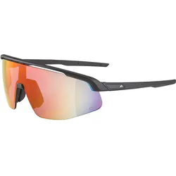 Alpina, Unisex, Sportbrille, Turbo Pro Q-Lite (Black Matt, Red), Schwarz