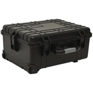 vidaXL Transportkoffer 51797, abschließbar, aus Kunststoff, mit Rollen & Schaumstoff, wasserdicht, 58 x 27 x 45cm