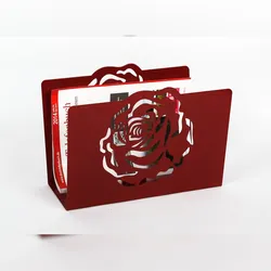 Zeitungsständer Rose, HxBxT: 23x32x12cm, rot  / Made in Germany, Marke: Szagato (Zeitungshalter, Zeitschriftenständer)