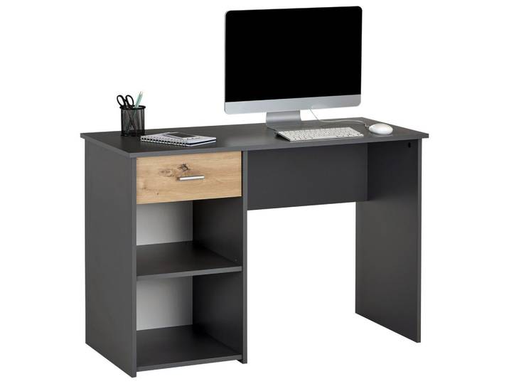 Schreibtisch mit Stauraum BxH: 110x74,5 cm Anthrazit