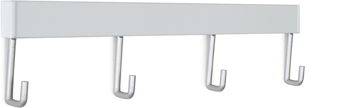 STAS Wandrek Kapstok Wit - Universeel ophangrek voor jas, tas en accessoires - Breedte: 30 cm