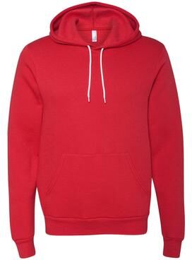 Bella + Canvas 3719 Sponge Fleece Hoodie in Red size 3XL B3719, BC3719