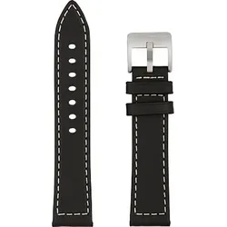 Hamilton Leder mit weißer Kontrastnaht Khaki Field 20mm Khaki Field King Auto H690.684.117 - schwarz