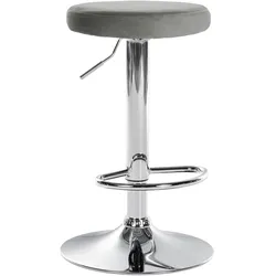 CLP Barhocker Ponte Samt chrom - Farbe: grau, Gestellfarbe: chrom