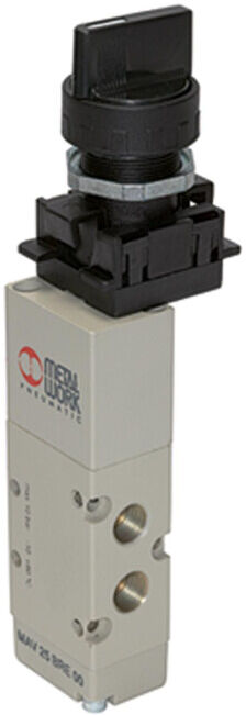 Riegler 5/2 électrovanne, levier rotatif manuel court, bistable, G 1/8, 2 positions (515.412)