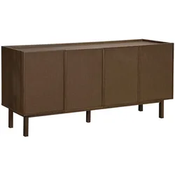 Oviala Business Skandinavisches Sideboard mit 4 Türen Holzoptik, 180 cm, dunkles Holz Oviala