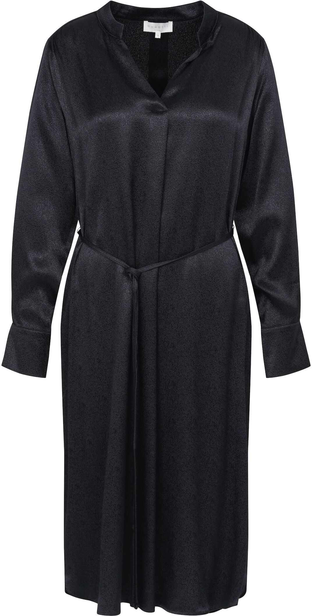 Blusenkleid BUGATTI, Damen, Gr. 36, Normalgrössen, schwarz, 100% Viskose, unifarben, normal, Kleider Blusenkleid, mit Bindegürtel schwarz 36, Normalgrössen