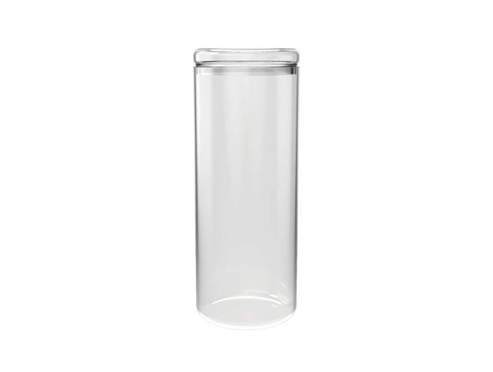 NUTS Bocal de conservation rond en verre borosilicate 1 200 ml, Récipient alimentaire hermétique, Rangement de cuisine, Transparent