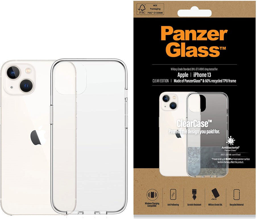 iPhone 13 PanzerGlass ClearCase Antibakteriel Case - Gennemsigtig