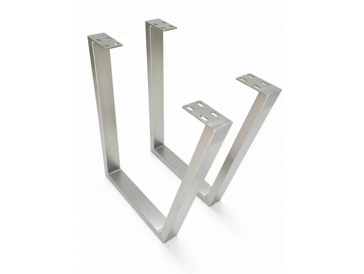 Valdera Tischgestell, Edelstahlfarben, Metall, 2-teilig, U-Form, 78x73x8 cm, Esszimmer, Esstische, Tischsysteme, Tischgestell