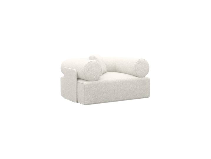 Design Loungesessel „Valora“ mit Bouclé-Bezug Bouclé White BLOOMINGLOFT Collection
