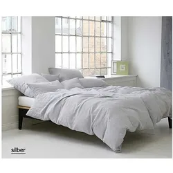 Elegante Bettwäsche Pure - 155x220 cm + 40x80 cm	silber