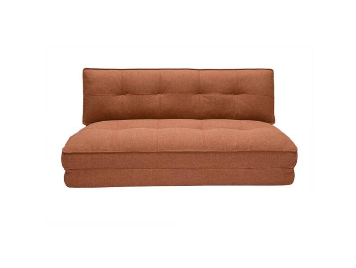Chauffeuse 2 places convertible en tissu terracotta SALLY