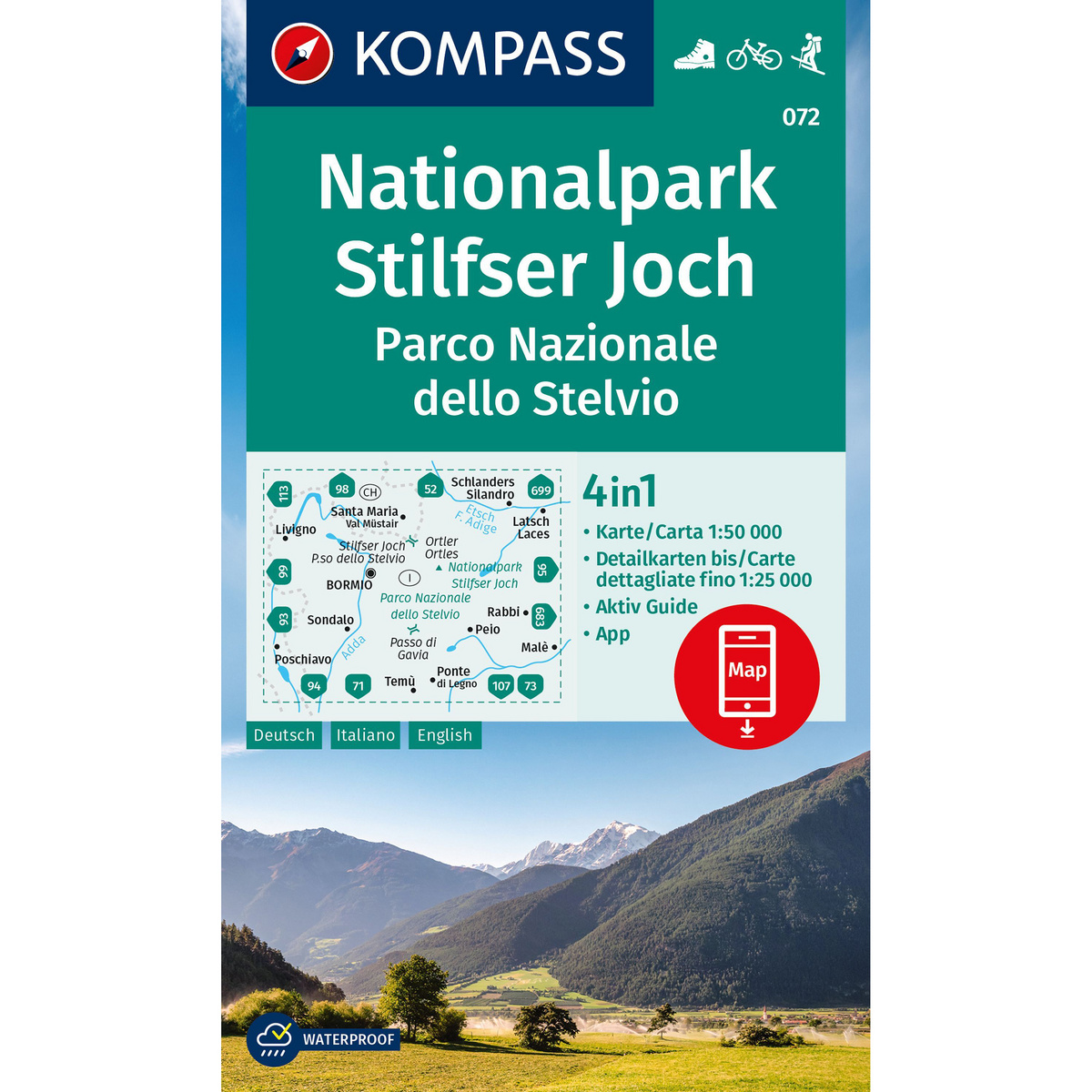 Kompass Verlag WK 72 Nationalpark Stilfser Joch (Größe One Size, akt. Nachaufl. 2023)