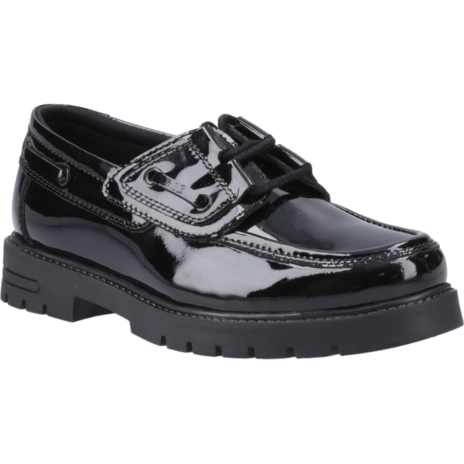 Hush Puppies Lucy Mädchenschwarze Bootsschuhe Aus Leder