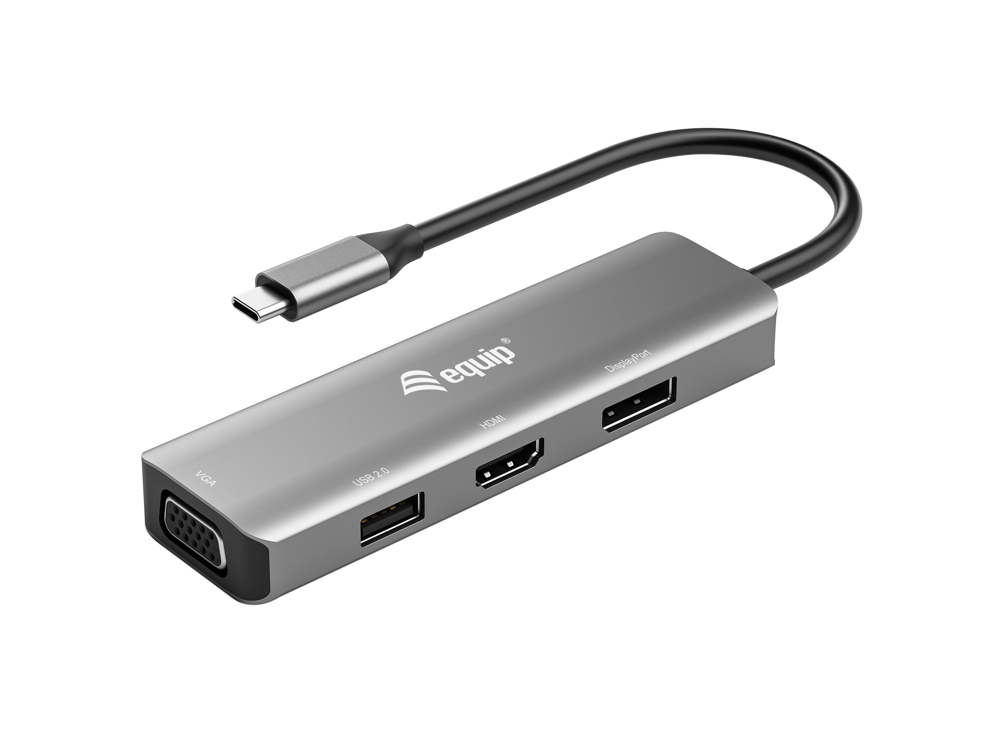 EQUIP 133485 USB-C auf HDMI/DisplayPort/VGA/USB-Adapter