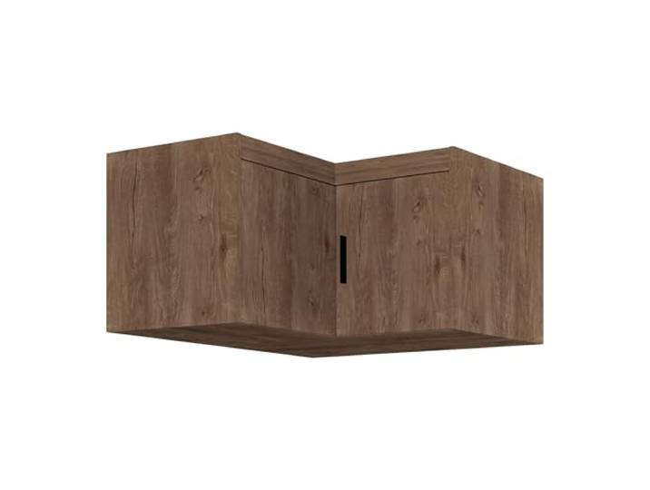 AXLIVING Eck Schrankaufsatz Storicos Eiche Lefkas 97,8 x55,0 x97,8cm Zwei Türen mit insgesamt vier Fächern. Materialien: Laminierte Platten, melaminbeschichtete Kanten, HDF-Rückwand.