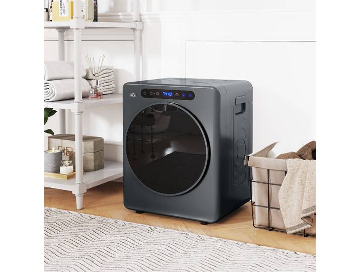HOMCOM Sèche-linge Compact 4kg 6 Programmes Gris