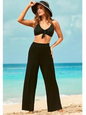 Plus Size Women's Dena Beach Pant Cover Up by Swimsuits For All in Black (Size 18/20)