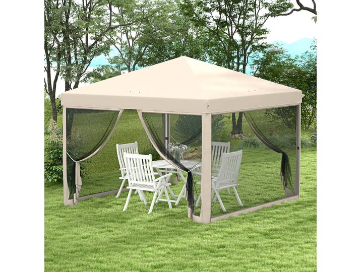 Outsunny Tonnelle Pliante 3x3m Style Colonial + Sac