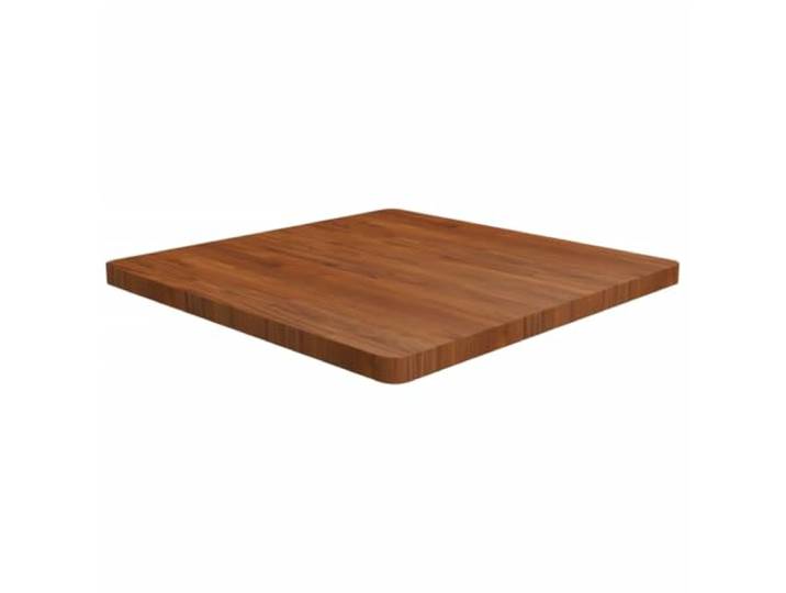 PTUGUOF Tischplatte Quadratisch Dunkelbraun 80x80x4cm Eiche Massiv Behandelte Oberfläche, Rustikales Design, Vielseitig für Couchtisch, Beistelltisch, Bartisch