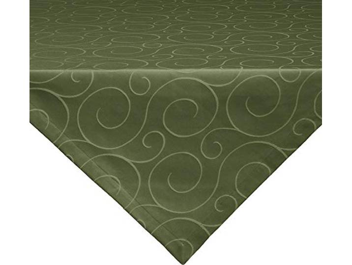 Erwin Müller Mitteldecke, Tischdecke Oberhausen, Jacquard Ranken dunkelgrün Größe 100x100 cm - pflegeleicht, bügelleicht, mit Kuvertsaum