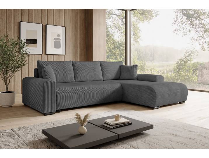 storez24 Ecksofa Ellen, cordstoff mit Schlaffunktion frei Verwendungsstelle geliefert
