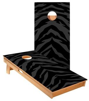 Skip's Garage Black Tiger Stripes Cornhole Boards