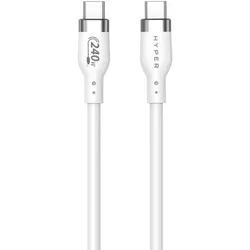 Hyper® Silikon USB-C zu USB-C Ladekabel 1m (240W, Weiß)