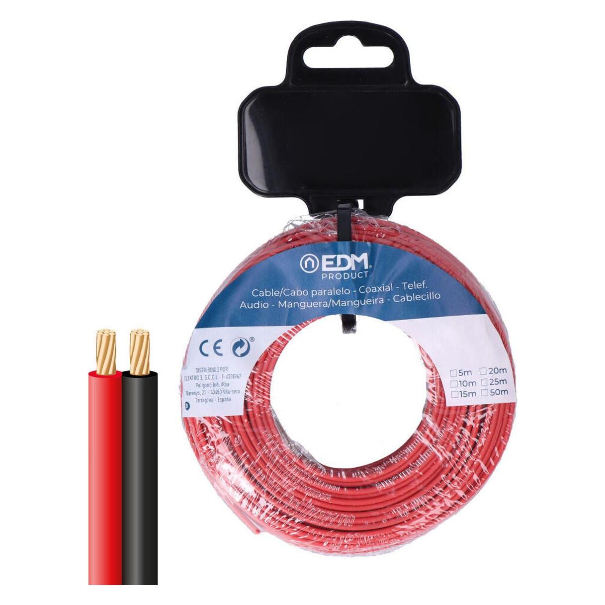 EDM Parallel cable 2x1mm² red/black 50m. (50 m) (49823316)