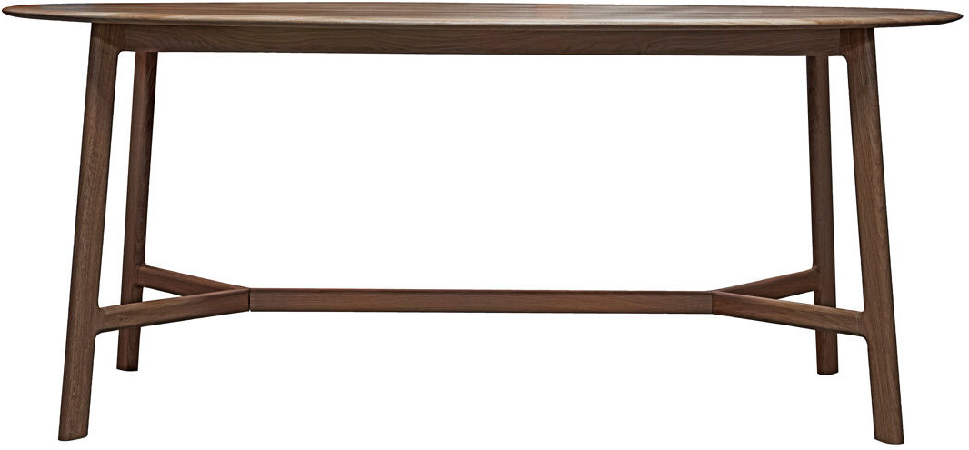 Mercer41 Anza Oak Oval Solid Wood Dining Table Walnut